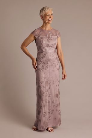 One-Shoulder Mikado Sheath Dress with Shoulder Bow | David's Bridal