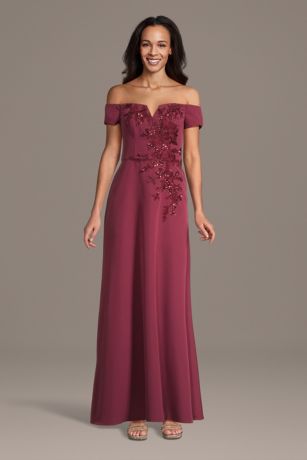 Picture of Off-the-Shoulder Crepe A-Line Dress