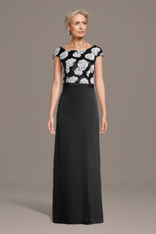 Picture of Floral Sequin Cap Sleeve Sheath Dress