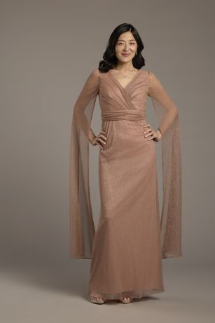 Picture of Metallic Long-Sleeve V-Neck A-Line Dress