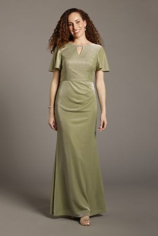 Picture of Flutter Sleeve Side Glitter Knit A-Line Dress