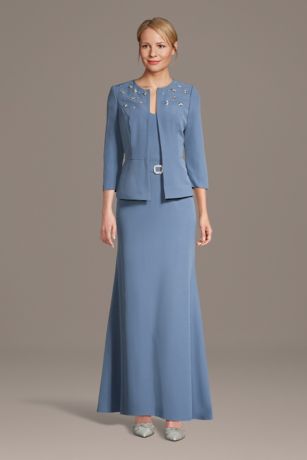 Picture of Crepe Peplum Jacket Dress with Jewel Trim
