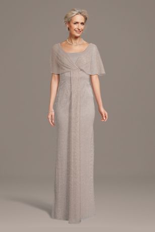 Picture of Blouson Flutter Sleeve Sheath Dress with Cascade