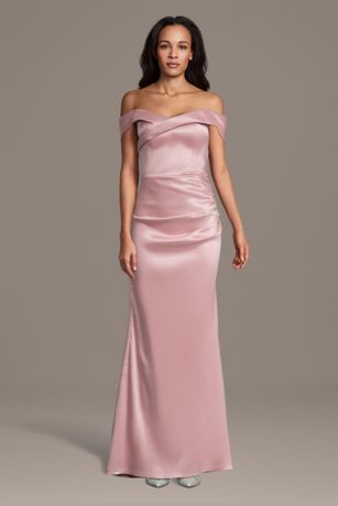 Picture of Off-the-Shoulder Matte Satin Sheath Dress