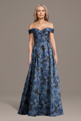 Picture of Off-the-Shoulder Brocade A-Line Dress