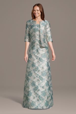 Picture of Floral Brocade A-Line Dress with Matching Jacket