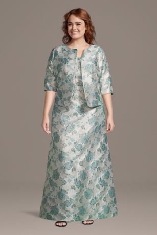 Picture of Floral Brocade A-Line Dress with Matching Jacket
