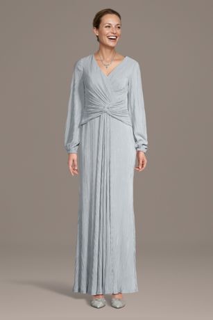 Picture of V-Neck Twist-Front Long Sleeve Knit Dress