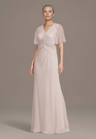 Picture of V-Neck Twist Front Flutter Sleeve Sheath Dress