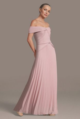 Picture of Faux Two-Piece Dress with Pleated Crepe Skirt