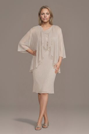 Picture of Short Metallic Three-Quarter Sleeve Jacket Dress