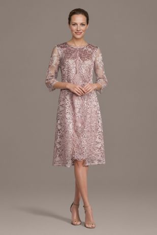 Picture of Lace Tank Dress with Three-Quarter Sleeve Jacket