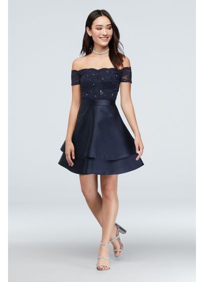 Short A-Line Off the Shoulder Cocktail and Party Dress - Speechless