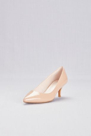 nude heels shiny