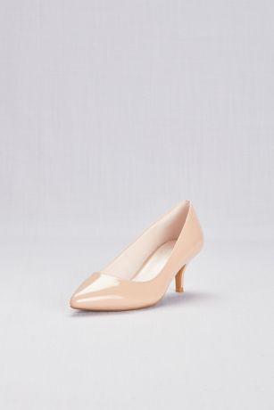 nude kitten heel court shoes