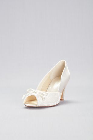 peep toe ivory heels