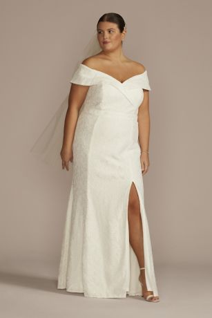 plus size off the shoulder gown