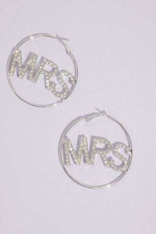 Picture of Mrs Crystal Hoop Earrings