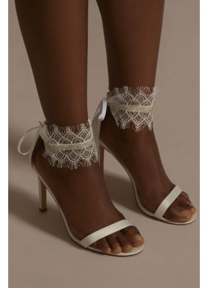 Eyelash Lace and Rhinestone Shoe Jewelry - Trend alert: Shoe-elry! Top a pair of shoes
