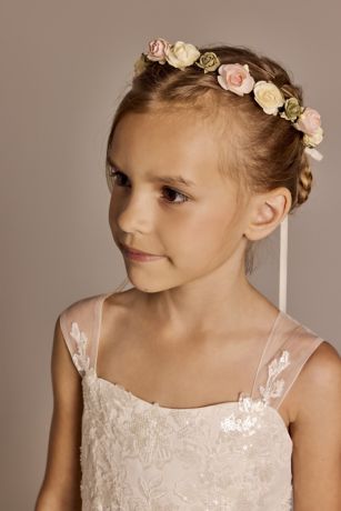 Picture of Chiffon Rosette Tie-Back Flower Girl Headband