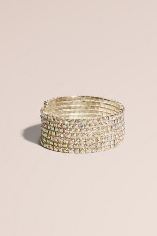 Picture of Iridescent Rhinestone Coil Wrap Bracelet
