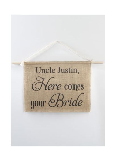 Personalized Burlap Here Comes Your Bride Sign - Announce the arrival of the bride with this