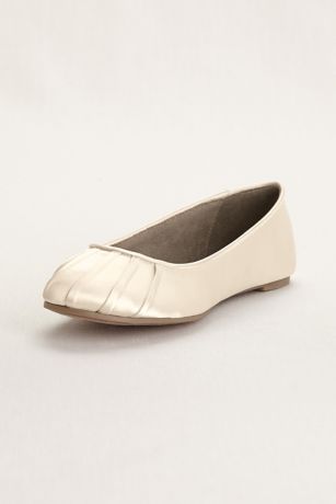 ivory satin ballet pumps