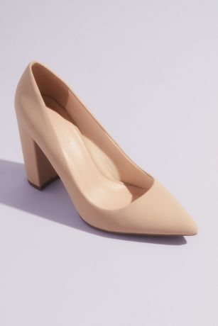 wide heel pumps
