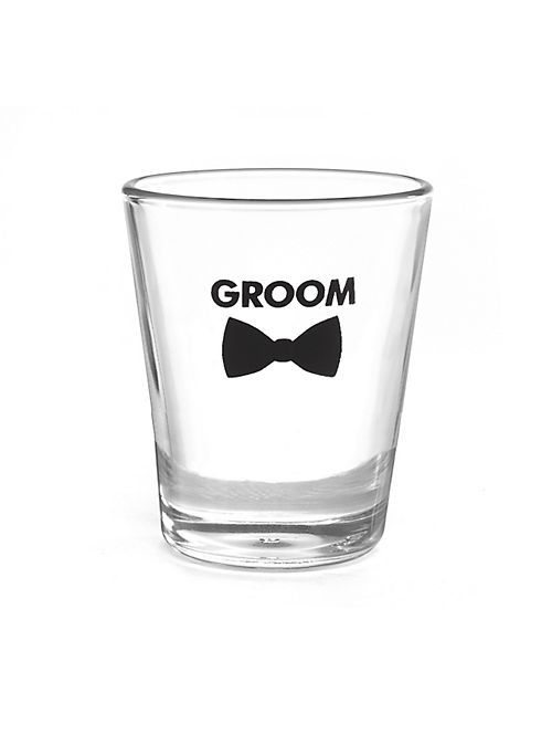 Groom Bow Tie Wedding Party Shot Glasses Image 1