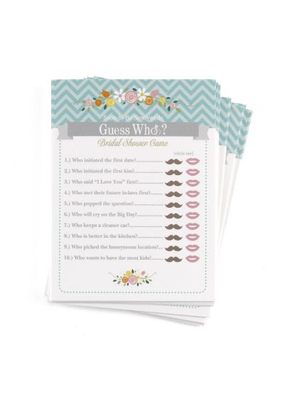Guess Who Newlywed Game Pack of 25 - How well do guests know the Bride and