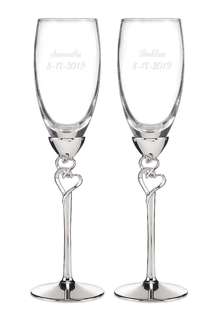 Entwined Hearts Flutes personalized 