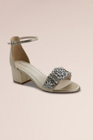 Picture of Block Heel Sandals with Jeweled Vamp