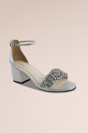 Picture of Block Heel Sandals with Jeweled Vamp