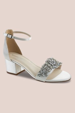 Picture of Dyeable Block Heel Sandals with Jeweled Vamp