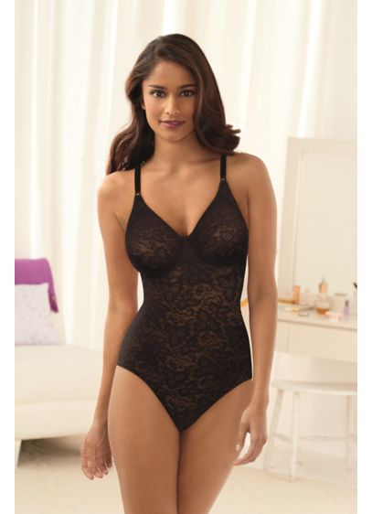 Bali Lace N Smooth Bodysuit - Crafted of soft, breathable stretch lace, this bodysuit