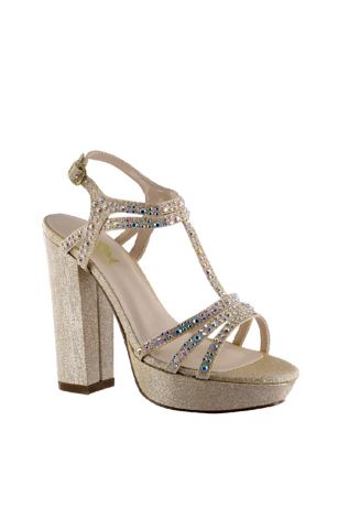 champagne block heel shoes