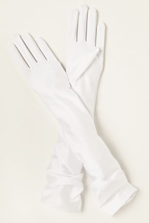 over the elbow white gloves