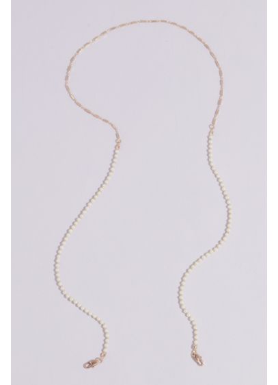 Pearl and Gilded Bar Link Face Mask Chain - Wedding Accessories
