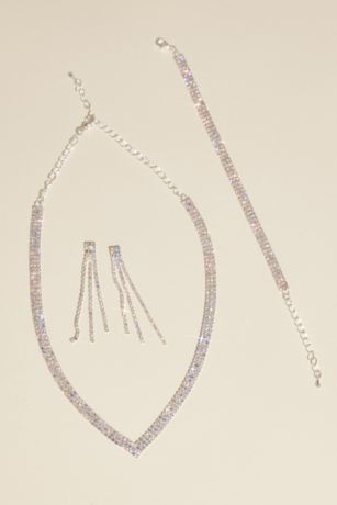 DB Studio Three-Piece Pave Cubic Zirconia Jewelry Set