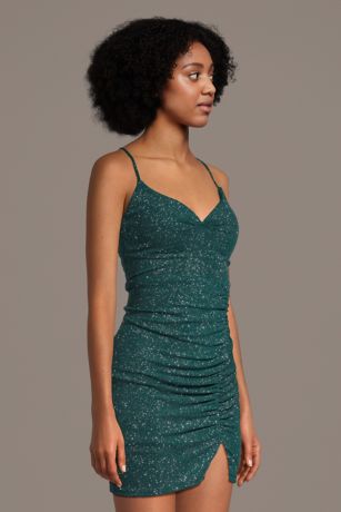 Picture of Glitter Knit V-Neck Mini Dress