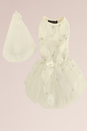 Picture of Dog Wedding Dress with Veil