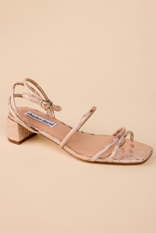 Picture of Shimmer Animal Print Low Block Heel Sandals