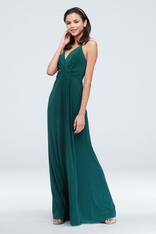 v neck draped jersey bridesmaid dress