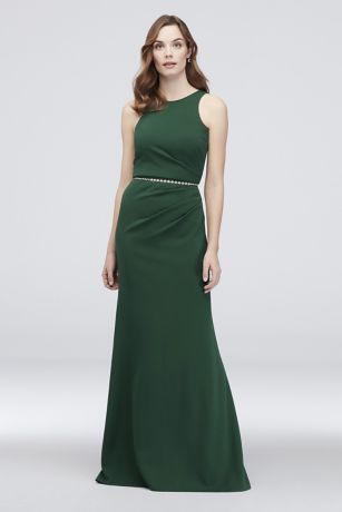 dark green high neck dress
