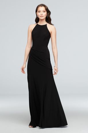 black high neck bridesmaid dress