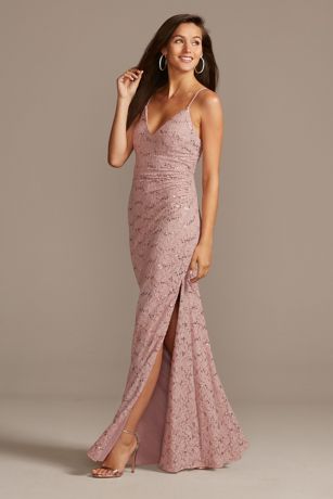 dusty rose sequin dress