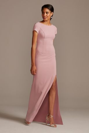 crepe long dress