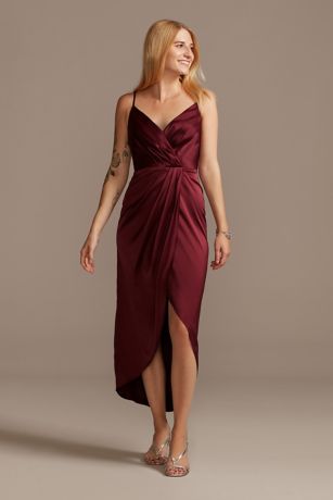 david's bridal wine bridesmaid dress