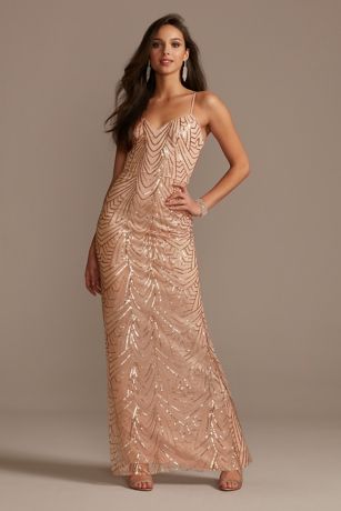 david's bridal gold bridesmaid dress