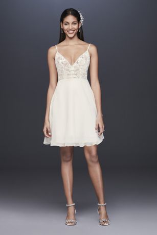 david's bridal little white dress